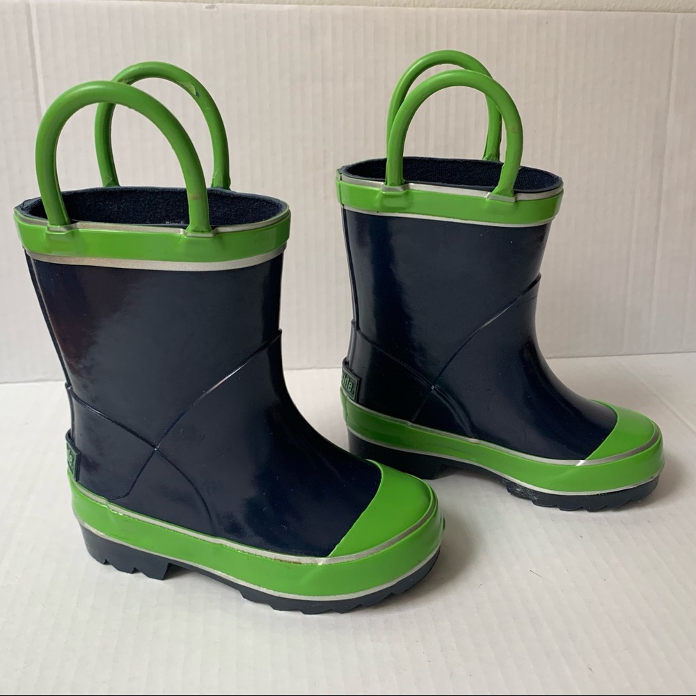 Toddler North Side Handle Rain Boots - Blue and Green